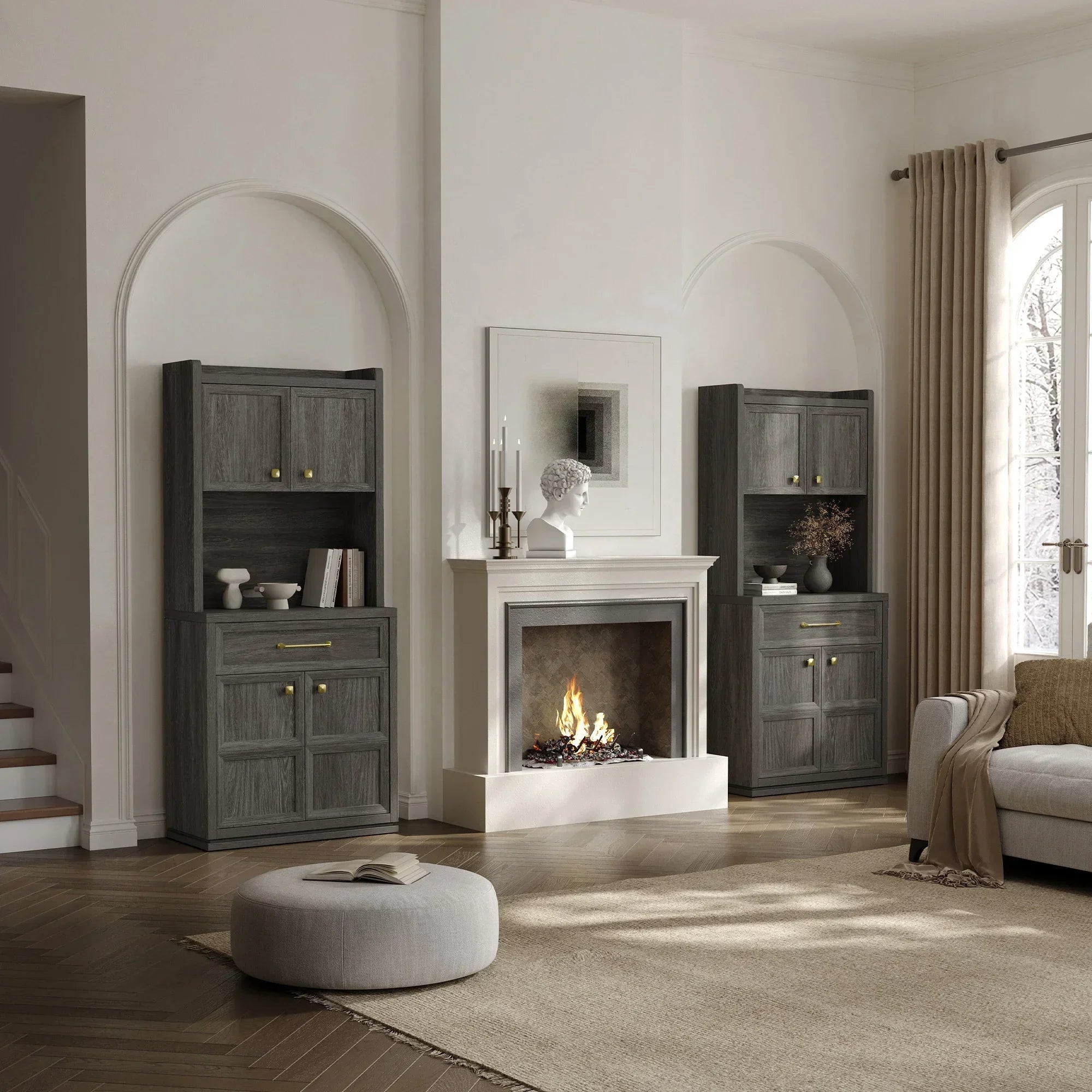 Helio Black Pantry Cabinet