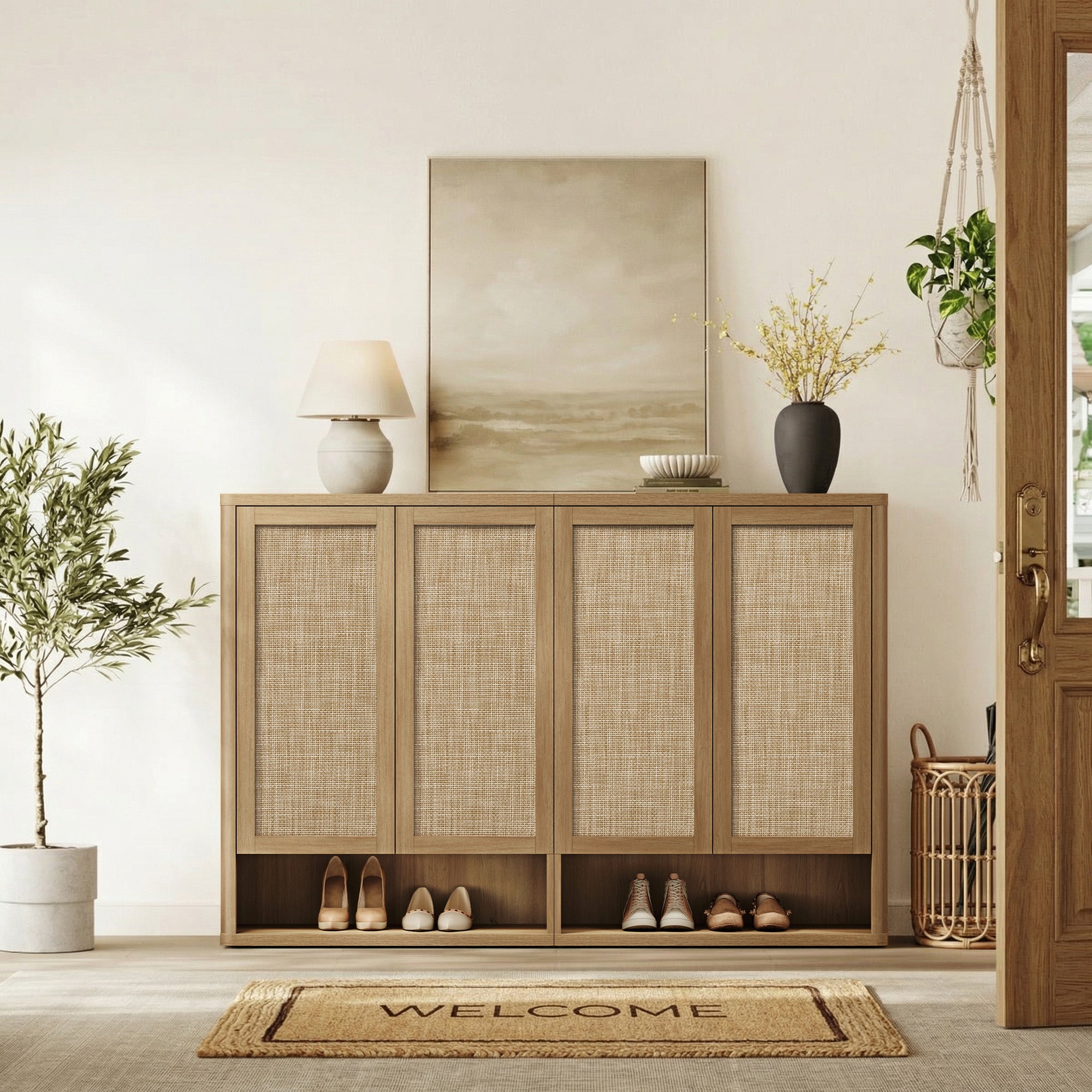 Zura 50-Pair Shoe Cabinet with 4 Doors