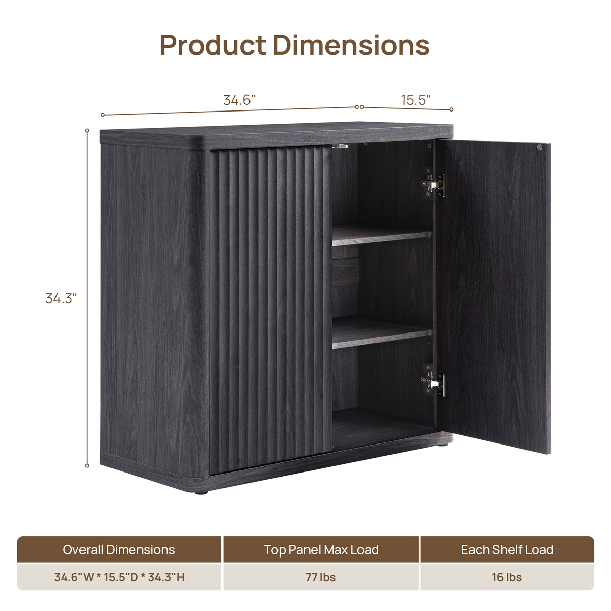 Cas Buffet Cabinet with 2 Doors, Set of 3