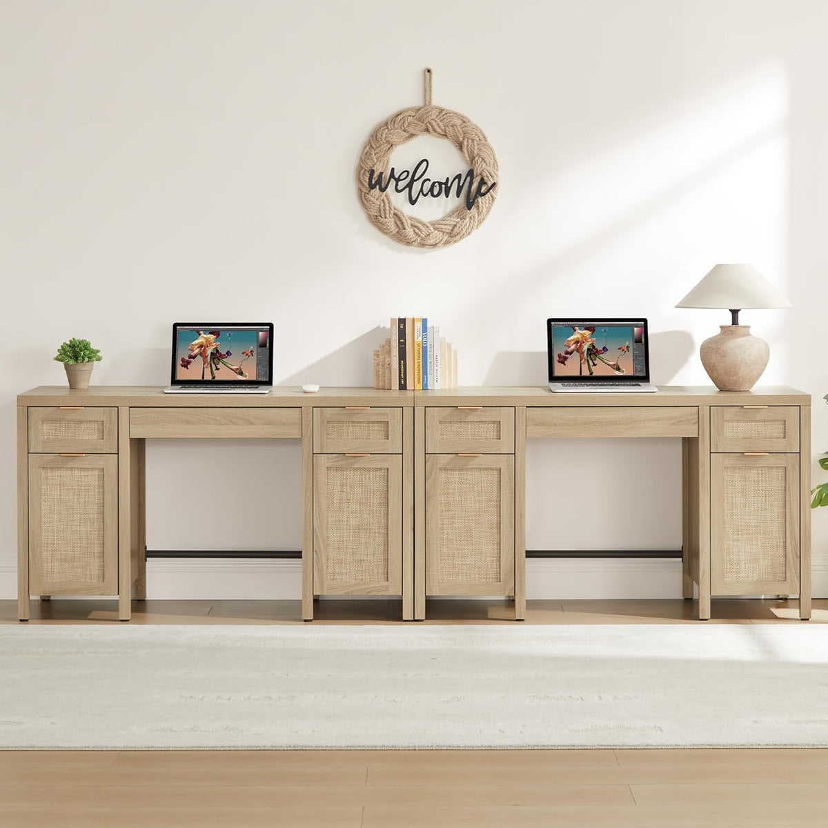 Savanna Makeup Desk with Drawers, Set of 2