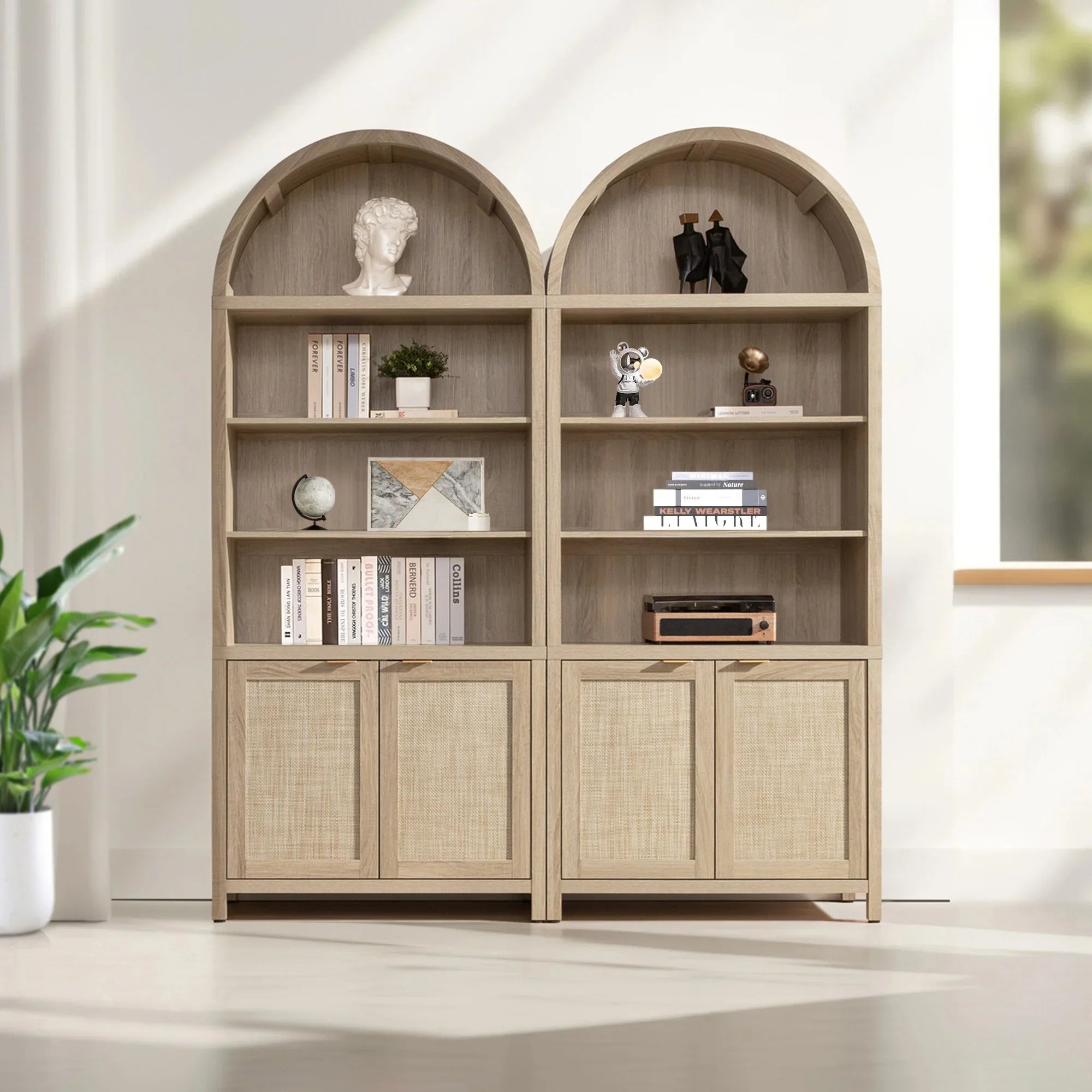 Savanna Arched Bookcase with Doors
