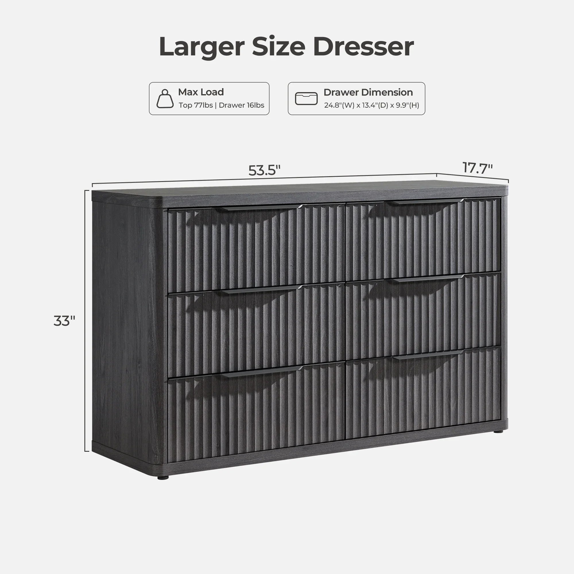 Cas Dresser Set, Black Handle with Drawers Bedroom Set Nightstand Set – SICOTAS