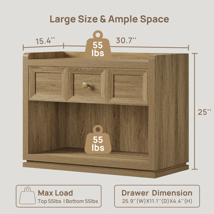 Helio 6-Drawer Dresser and Nightstands Set For Living Room