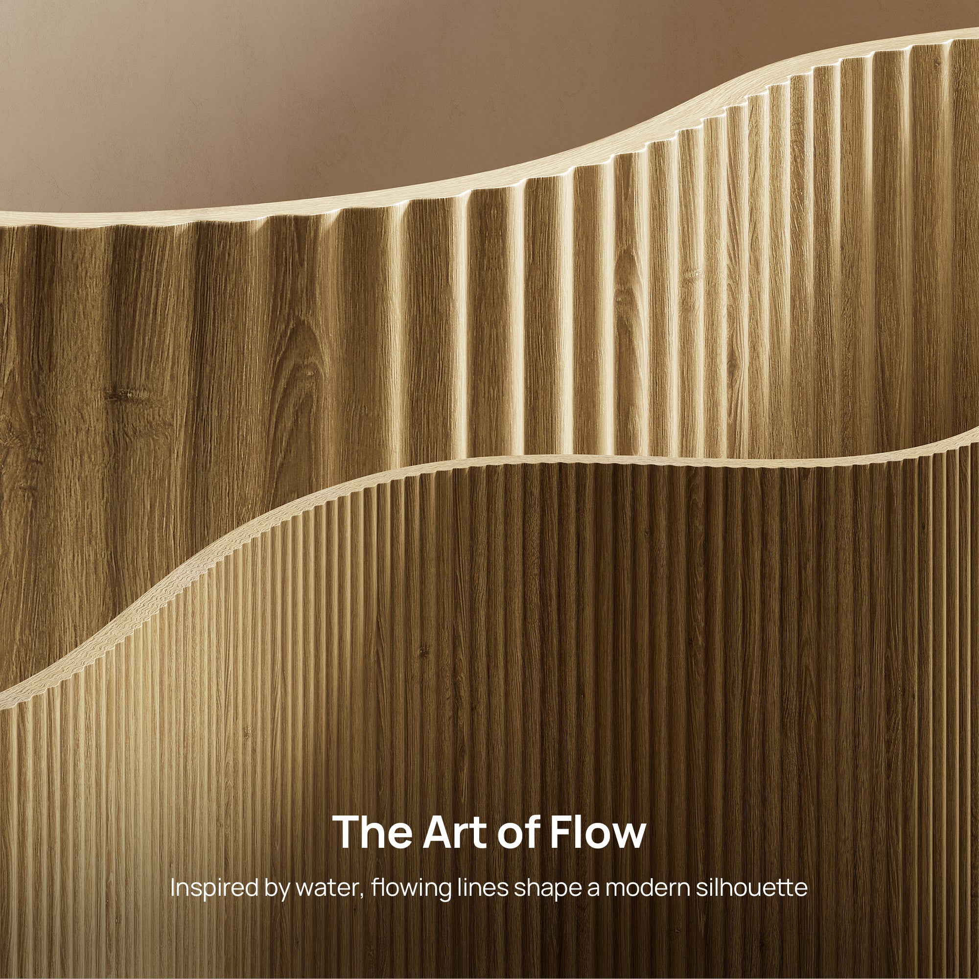 Ripple 3-Drawer Nightstand, Solid Wood Handle