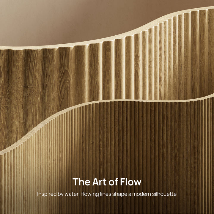 Ripple 3-Drawer Nightstand, Solid Wood Handle