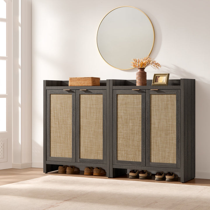 Savanna 2-Door Shoe Storage Cabinet, Set of 2