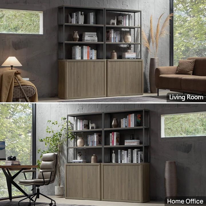 Cas 70.9Inch Bookshelf With 2 Doors