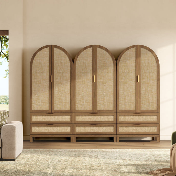 Savanna Arched Pantry Cabinet with Storage, Set of 3