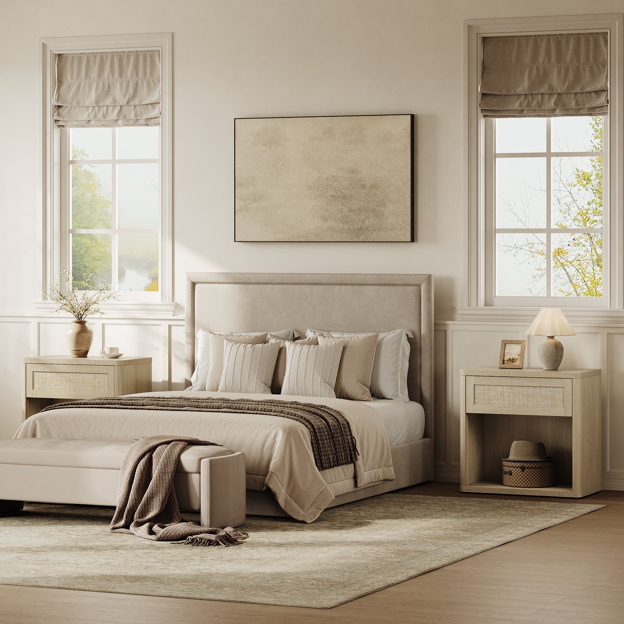 Zura 1-Drawer Nightstand, Boho Style