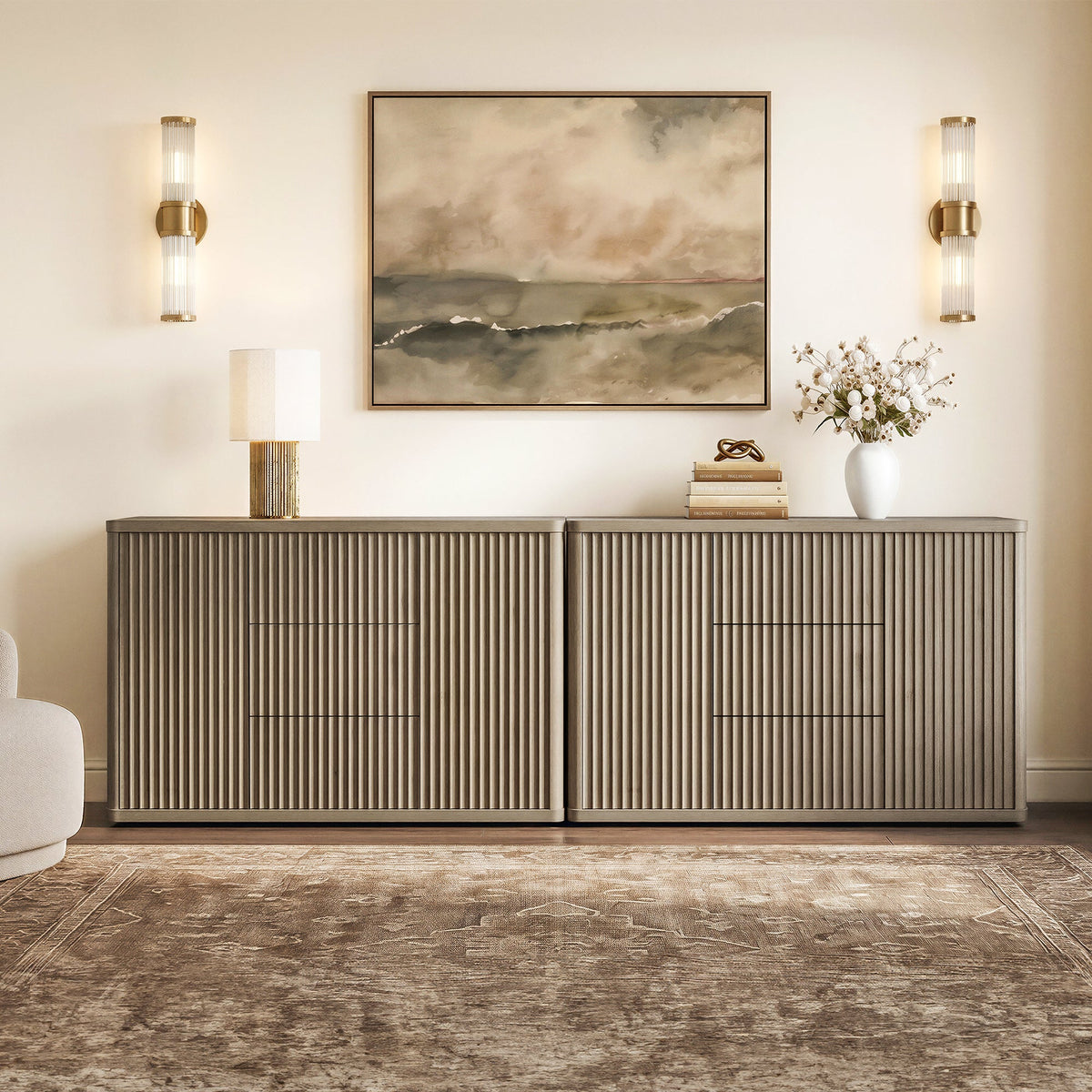Cas Sideboard With 2 Doors And 3 Drawers, Set of 2