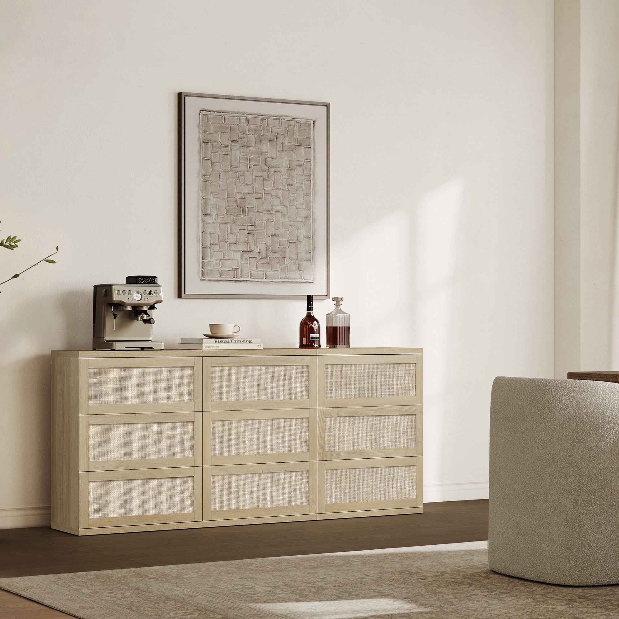 Zura Rattan Sectional Dresser, Large Size Option