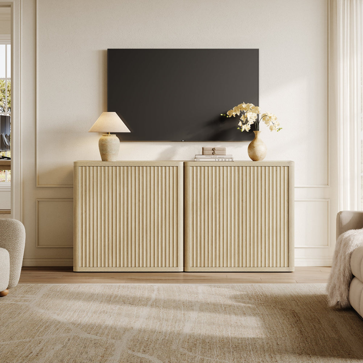 Cas TV Cabinet with 2 Doors, Set of 2
