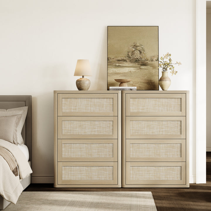Zura Rattan Dresser with 4 Spacious Drawers