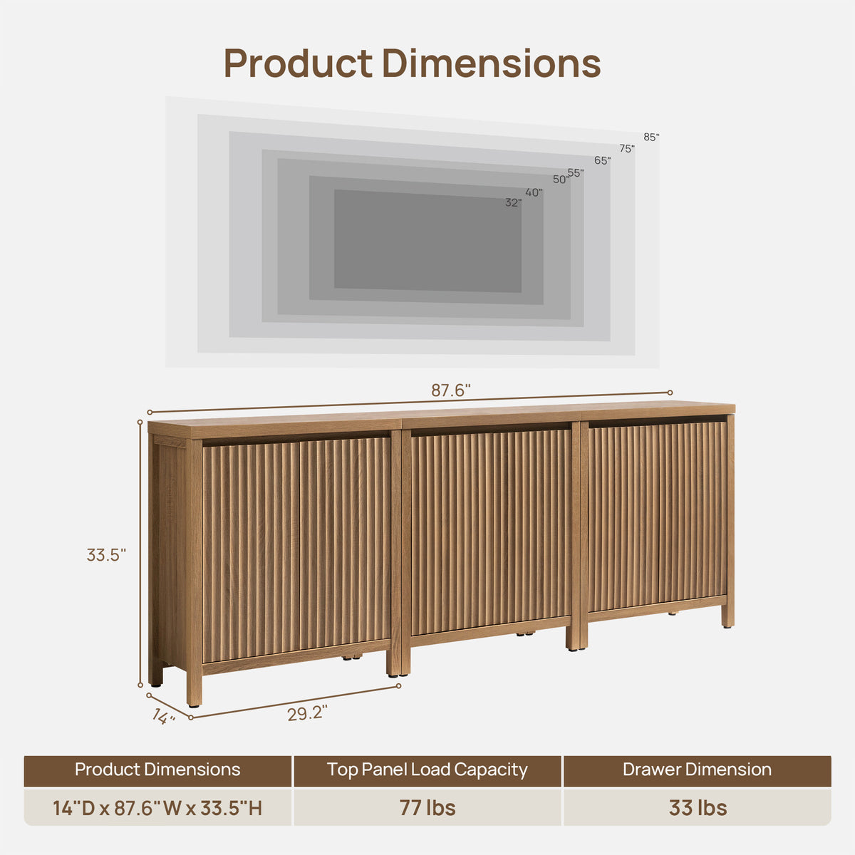 Prelude 2-Door Buffet Cabinet, Set of 3