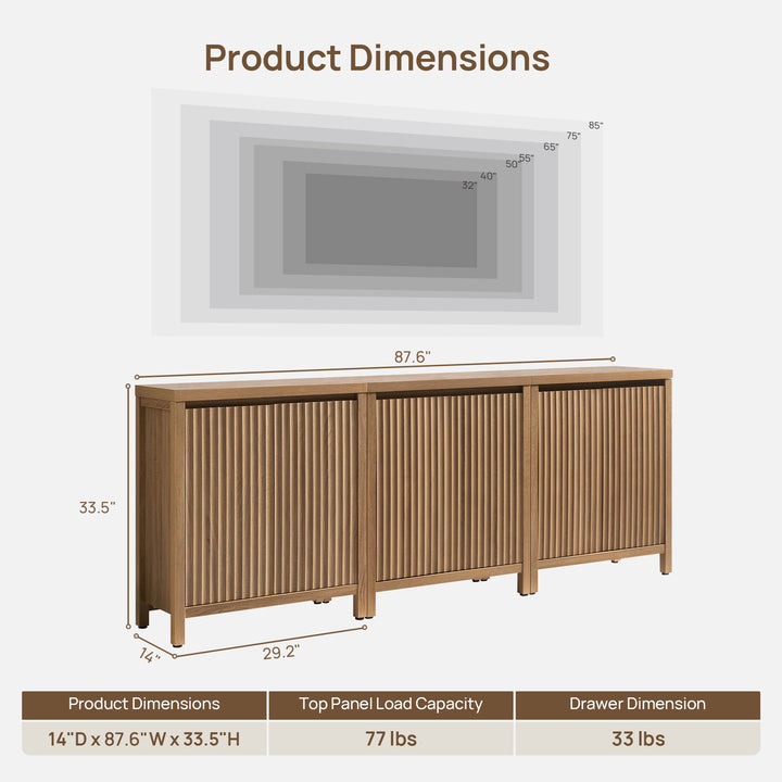 Prelude 2-Door Buffet Cabinet, Set of 3