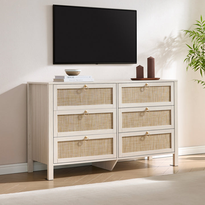 Terra White 6-Drawer Dresser