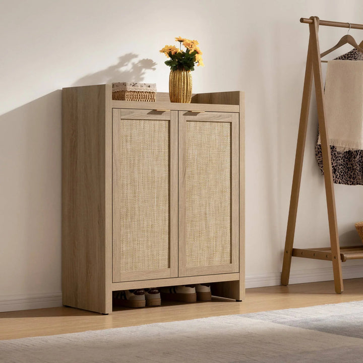 Savanna Rattan Shoe Cabinet, 2 Doors, Set of 2