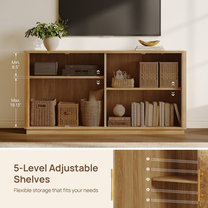Burluxe Modern Sideboard Cabinet with Doors, Set of 2