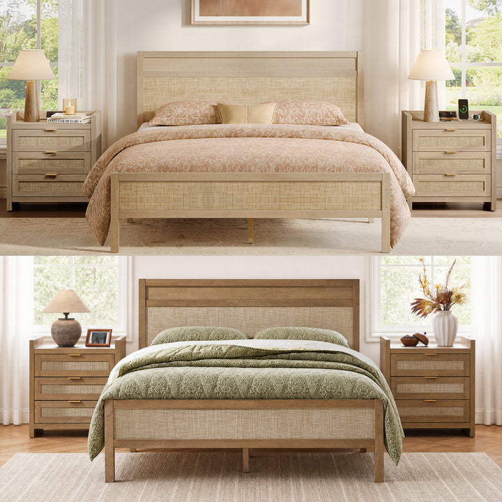 Savanna Rattan Bed Frame, Queen Size