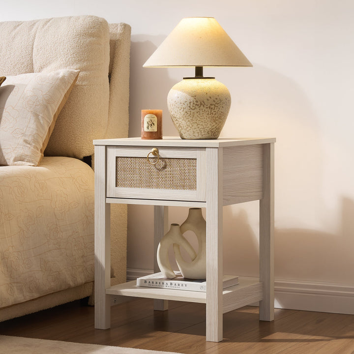 Terra Black Rattan Nightstand - 2 Pieces - Obsidian