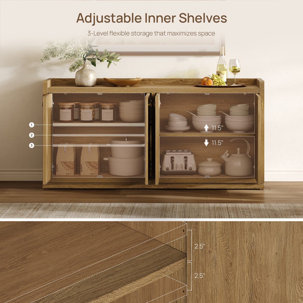 Helio Sideboard Buffet, 4 Doors