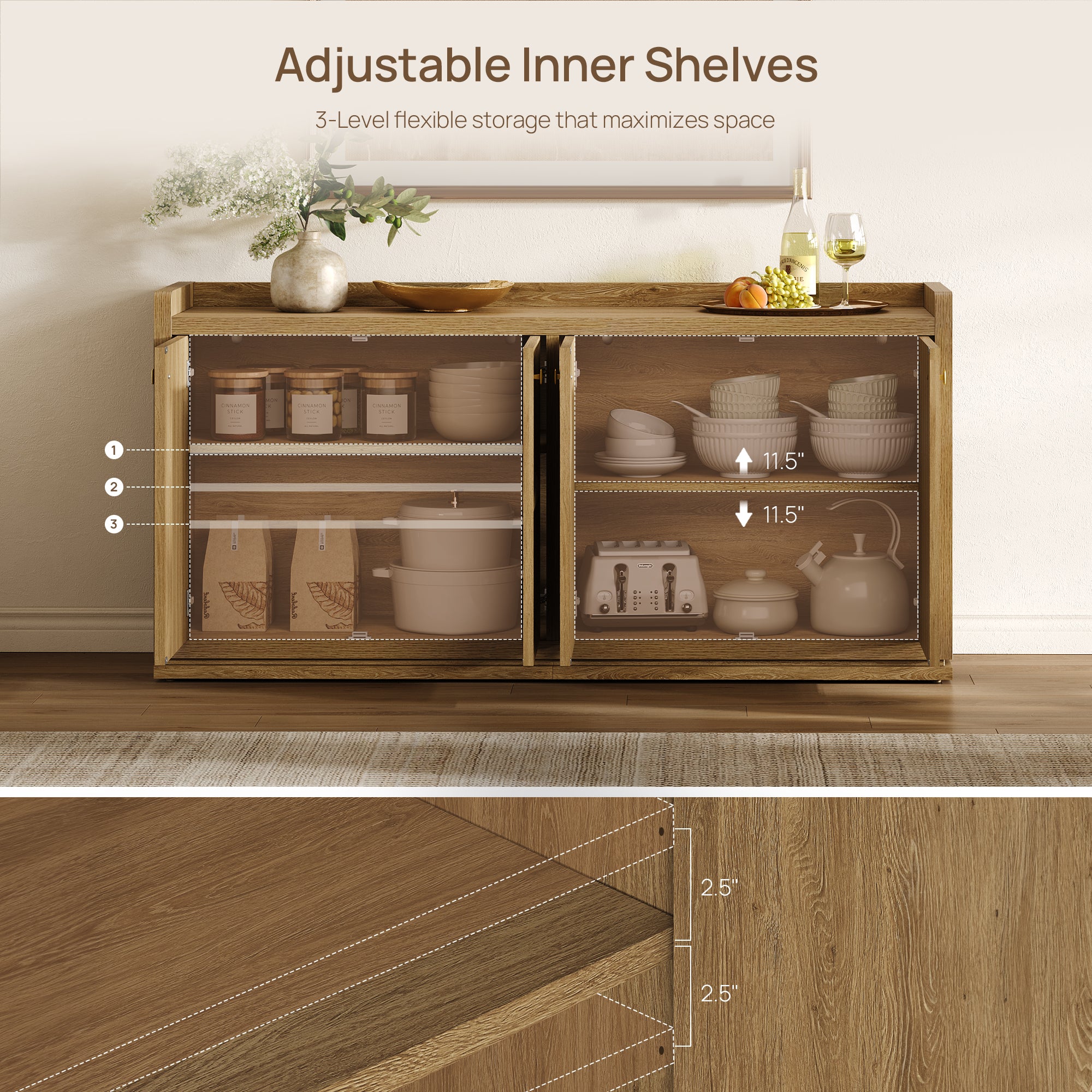 Helio Sideboard Buffet, 4 Doors