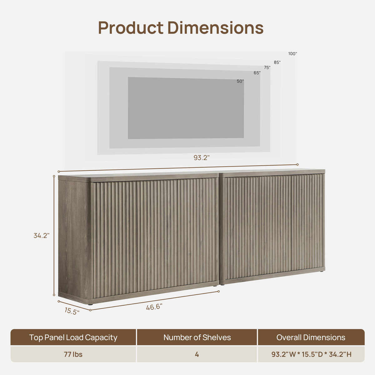 Cas Sideboard with 3 Doors - Set of 2