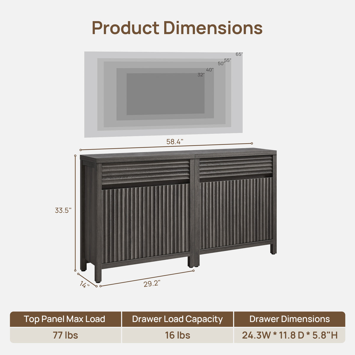 Prelude TV Stand for TVs up to 65'', Set of 2