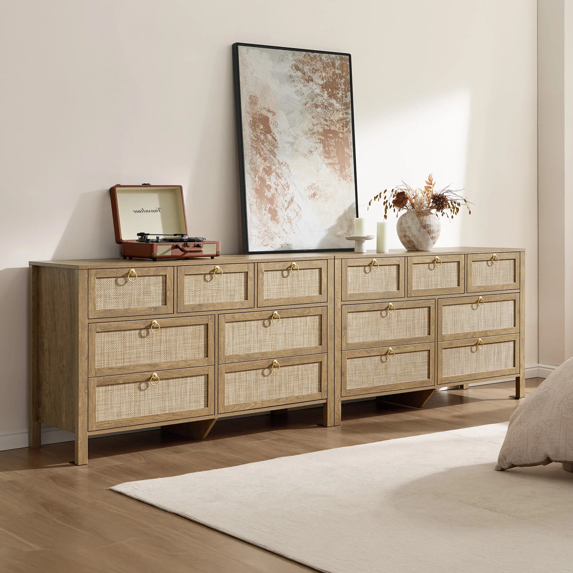 Terra Rattan Dresser and Nightstands Set
