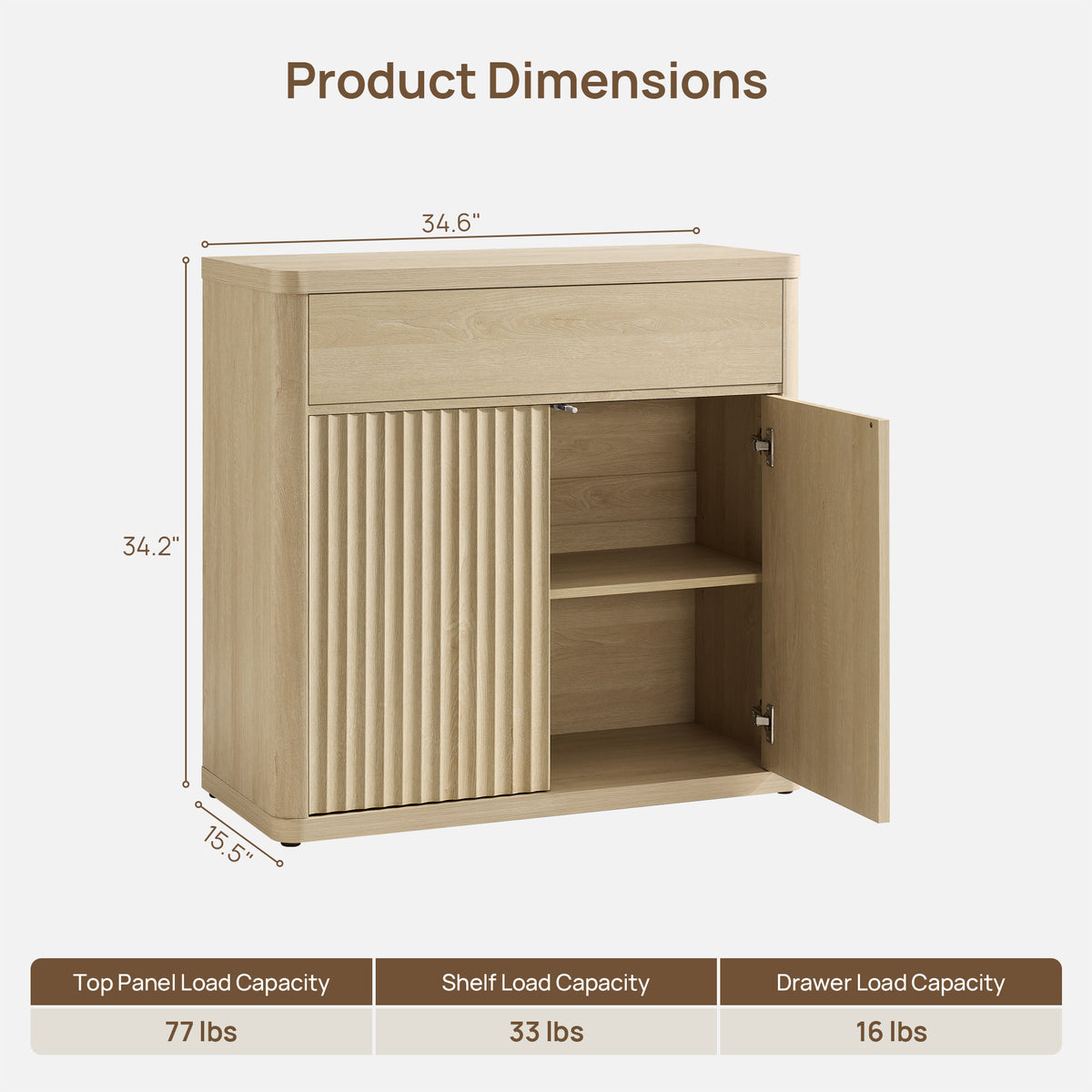 Cas Modern Buffet Cabinet with Storage, Set of 3