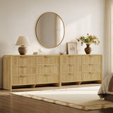 Alina 6 Drawers Dresser with Curved Edge, 55Inch Wide, Set of 2