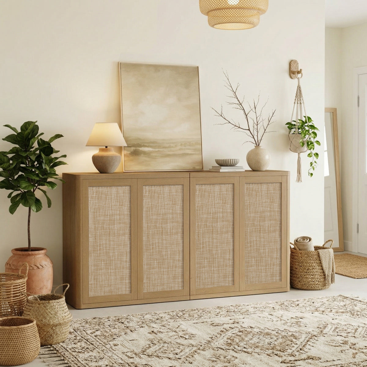 Zura Sectional TV Stands Set with Doors