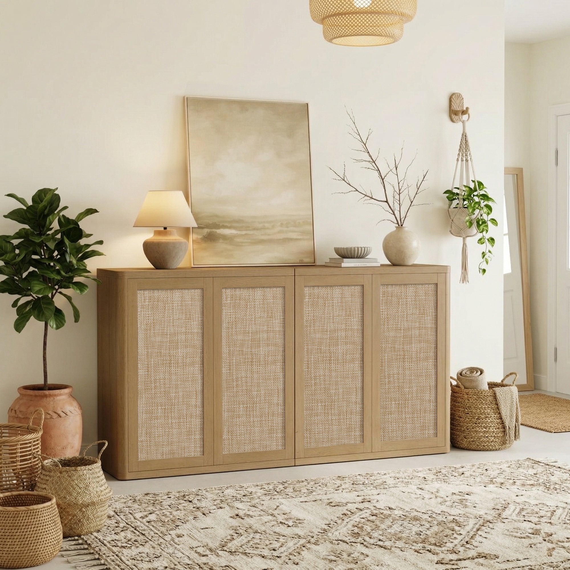 Zura Sectional TV Stands Set with Doors