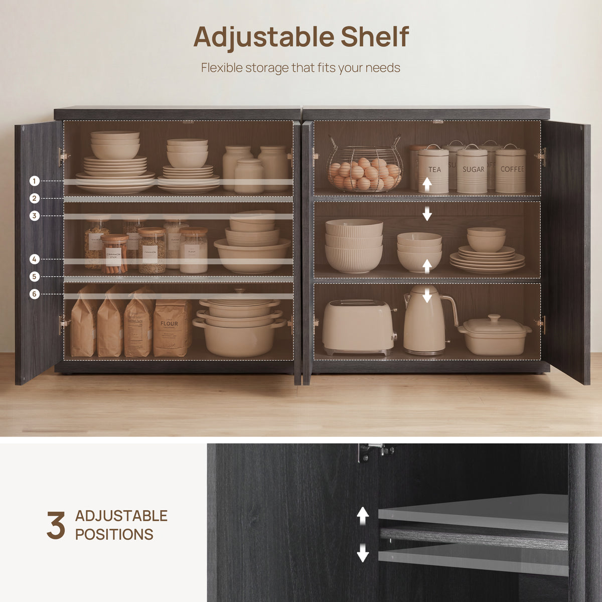 Stria Black Buffet Cabinet