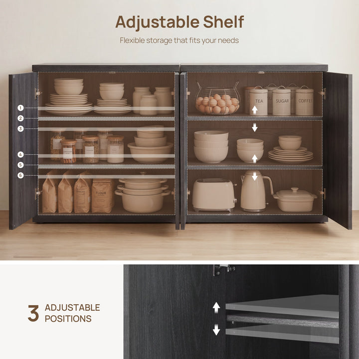 Stria Buffet Cabinte with Storage, Set of 2