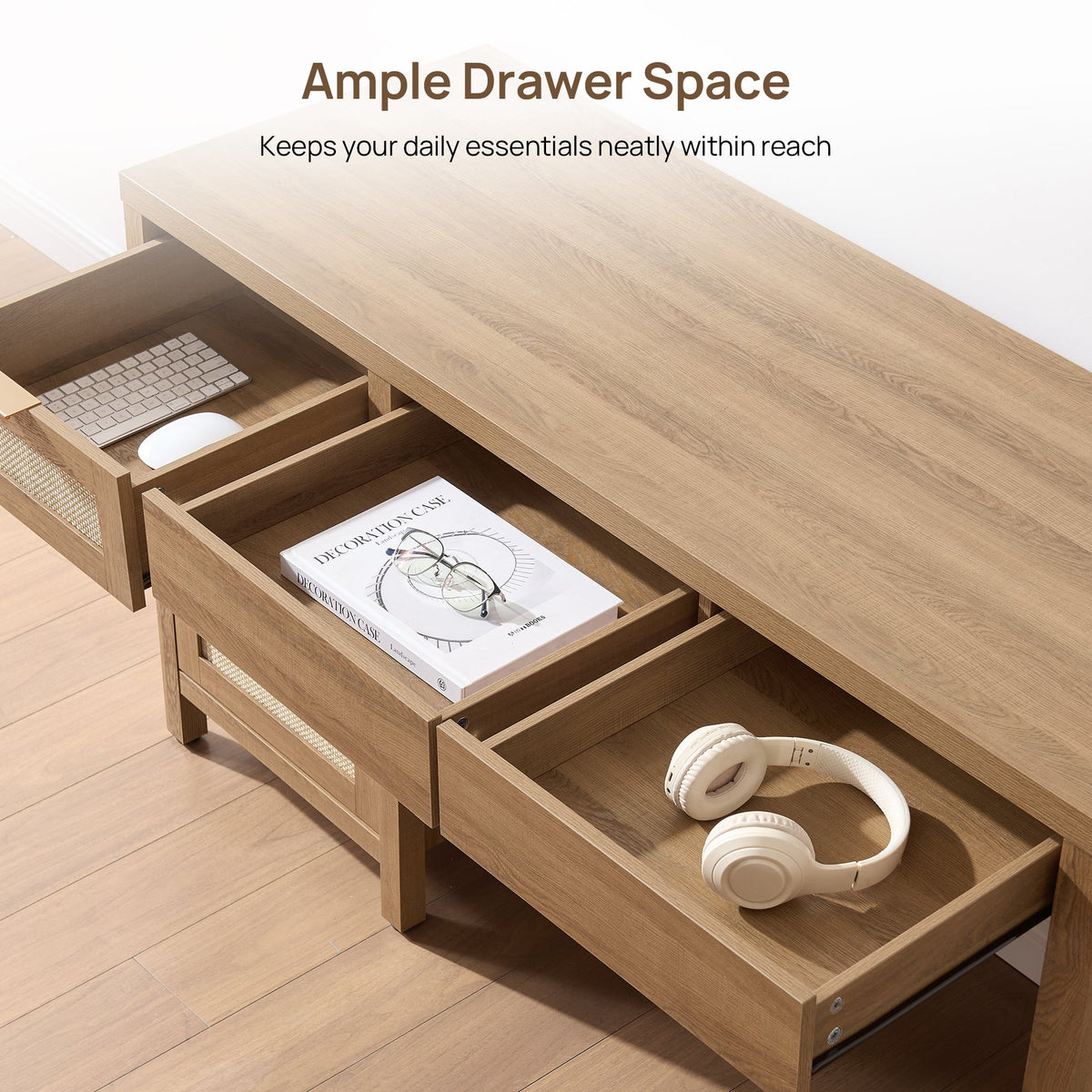 Savanna Home Office Desk with 3 Drawers, Set of 2