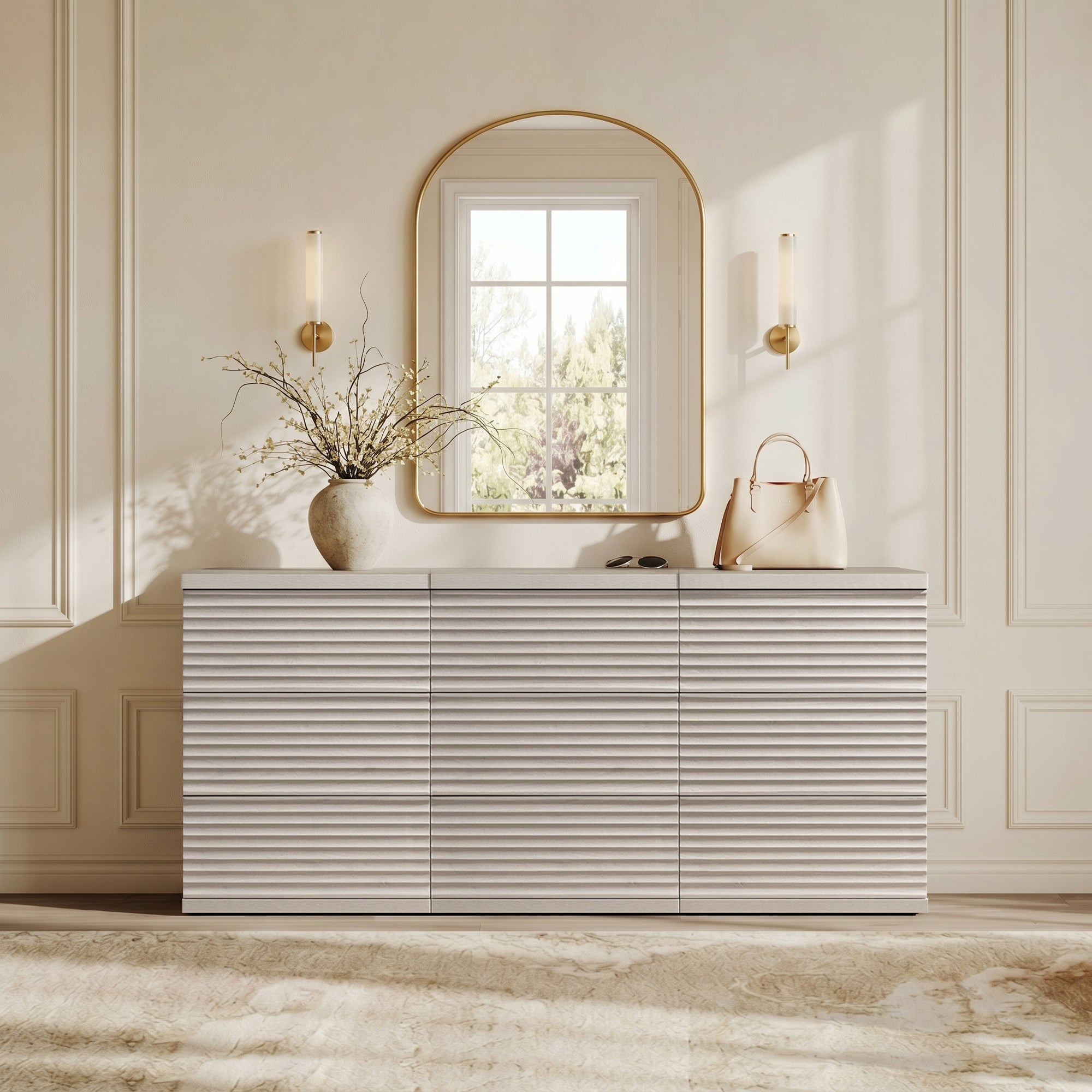 Stria Chest of Drawers and Nightstands Set