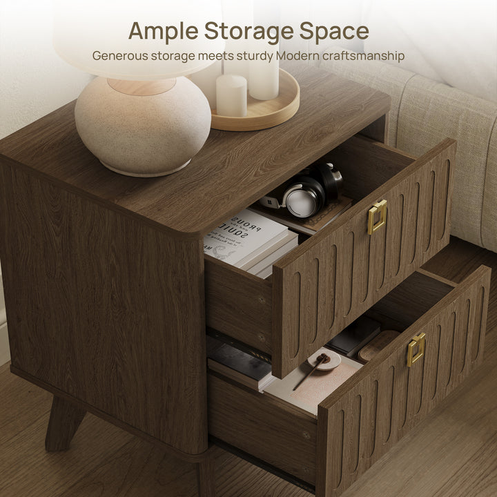 Domus Minimalist Nightstand, Large Storage