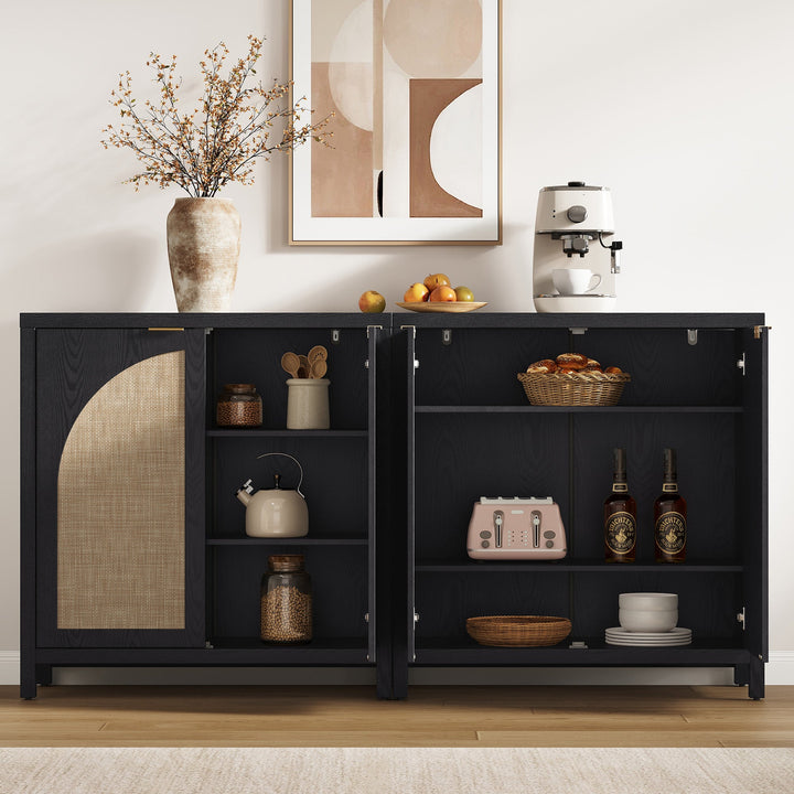 Savanna Cabinet with Arched Doors - 1 Piece - Black Oak