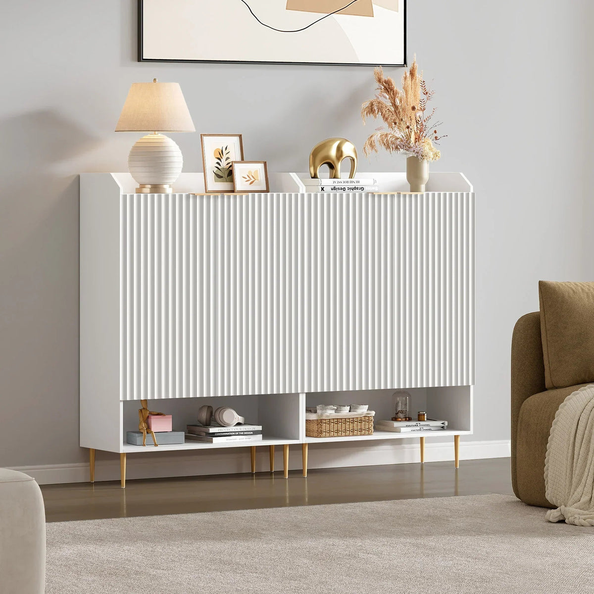 Opus White Shoe Cabinet, Set of 2