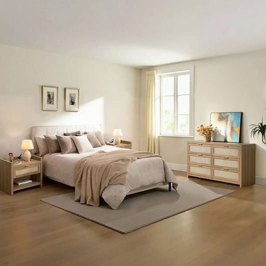 Savanna Nightstand and 6-Drawers Dresser Set