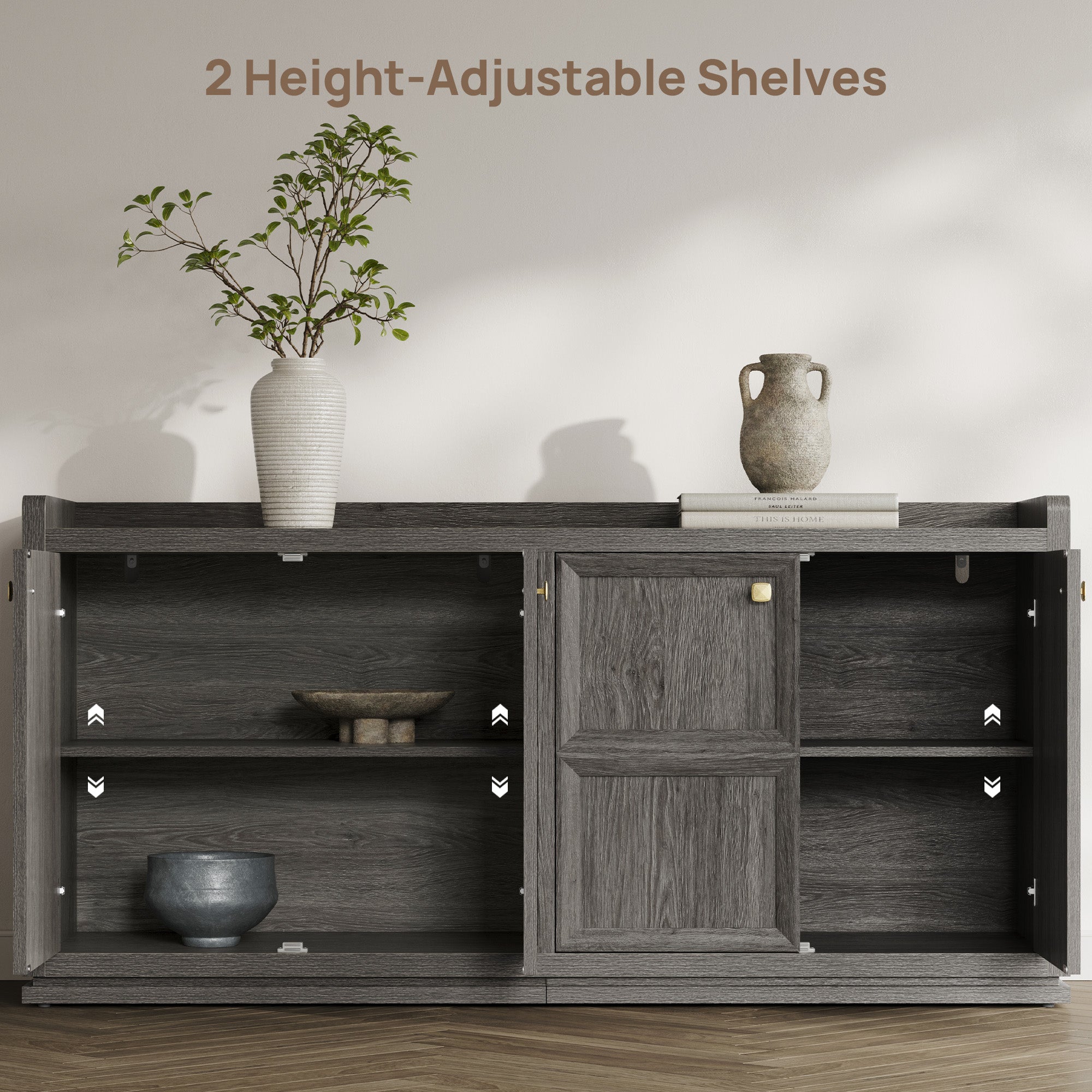 Helio Black Sideboard with 4 Doors