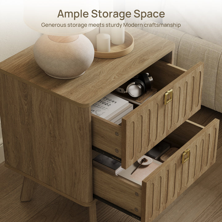 Domus 2-Drawer Nightstand, Modern Design