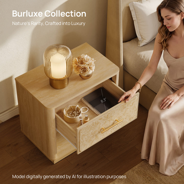 Burluxe 24.8'' Wide Night Table with Storage