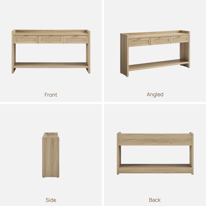 Savanna Rattan Console Table, 32'' Tall, Set of 2