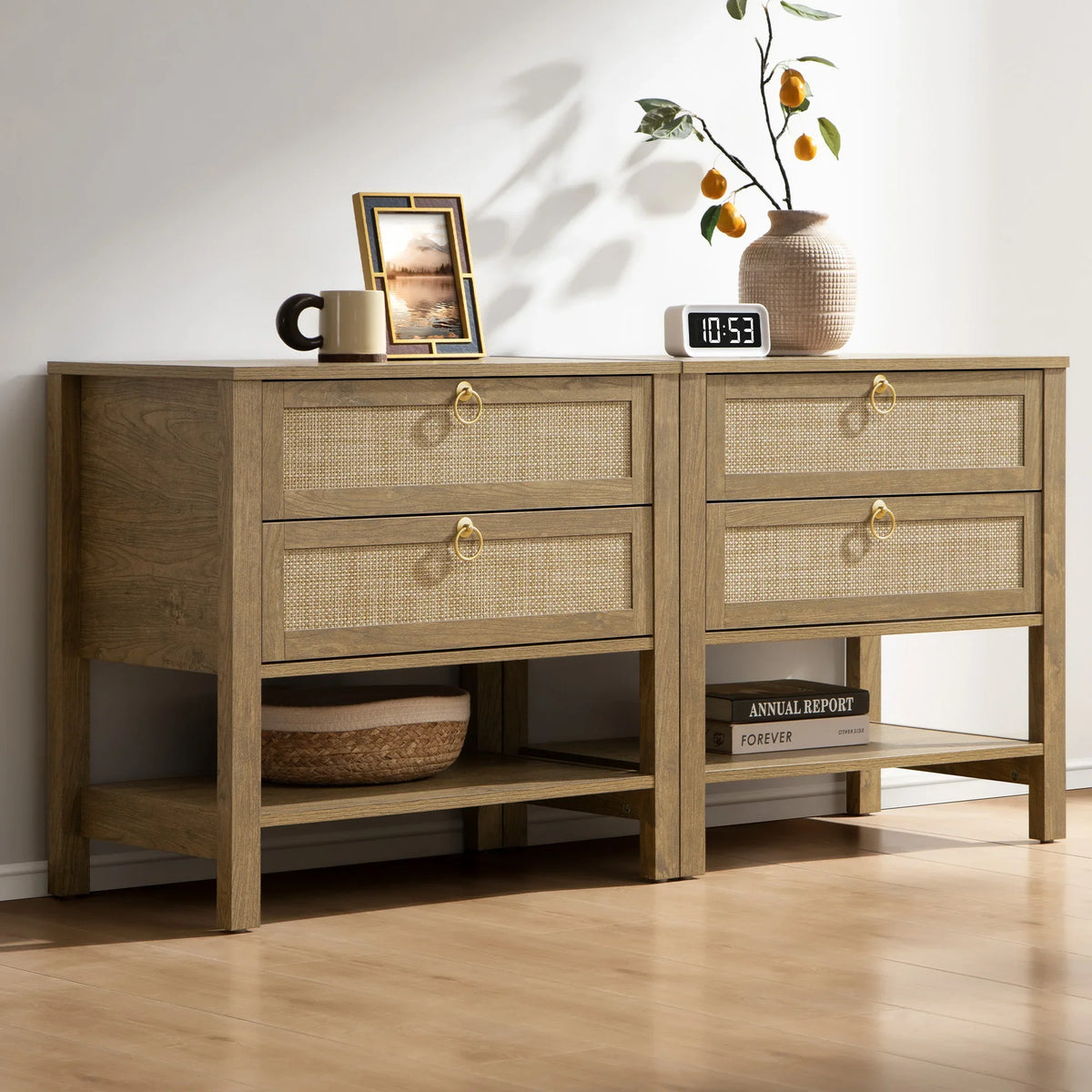 Terra White Nightstand, 25.6Inch Height