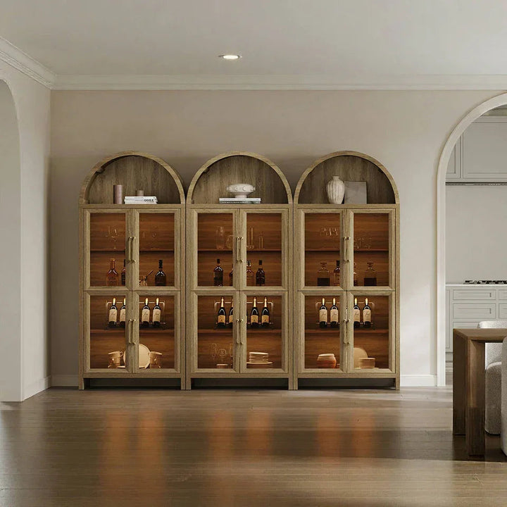 Helio Dining Room Cabinet with Lights, Set of 3
