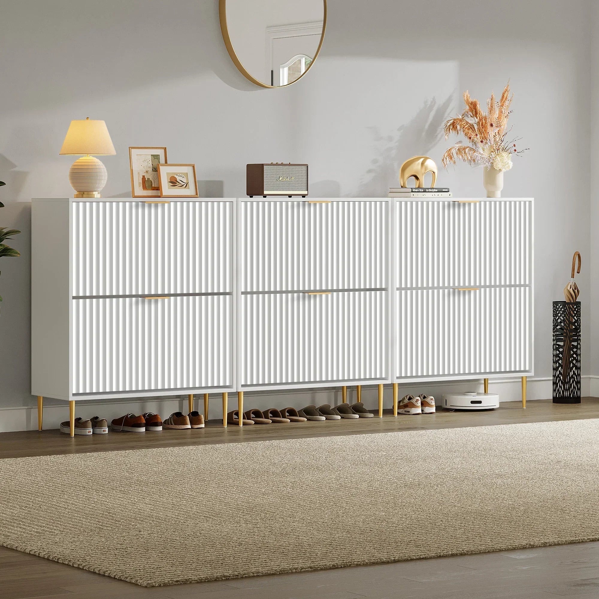 Opus 2-Tier Shoe Cabinet with Storage