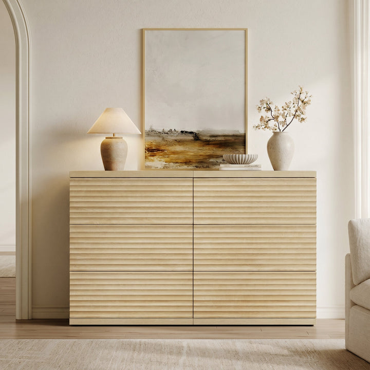 Stria Sectional 6-Drawer Dresser, Large Storage