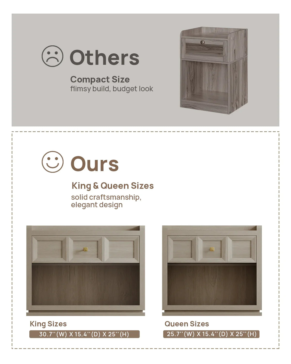 Helio 6-Drawer Dresser and Large Nightstands Set